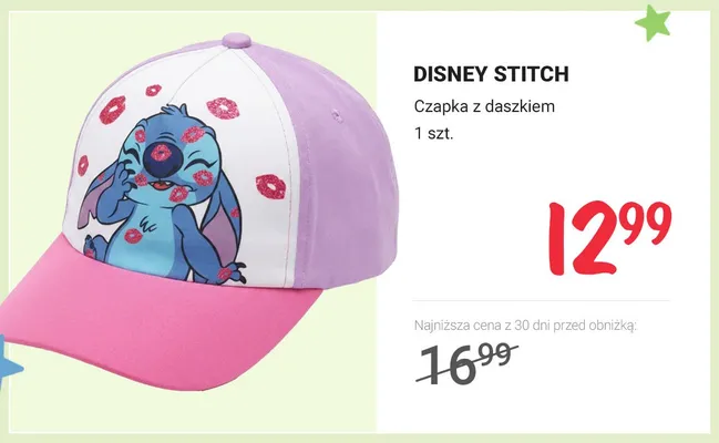 Czapka z daszkiem DISNEY STITCH promocja w Rossmann