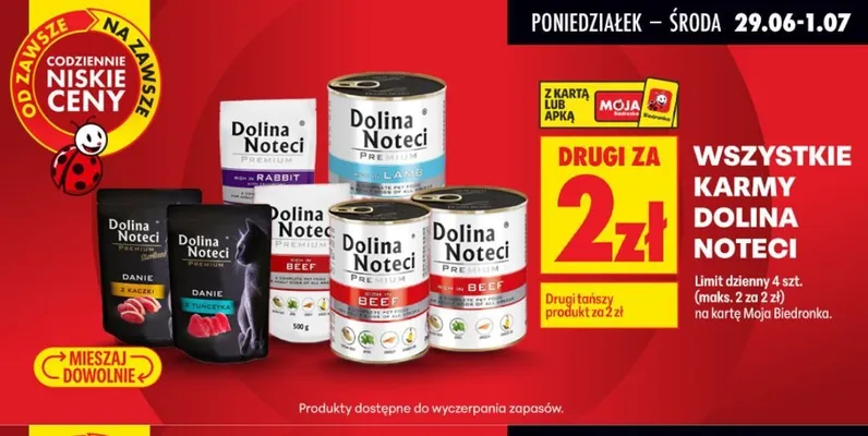 Karmy dla zwierząt Dolina Noteci promocja w Biedronka