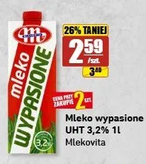 Mleko wypasione UHT 3,2% Mlekovita promocja w API Market