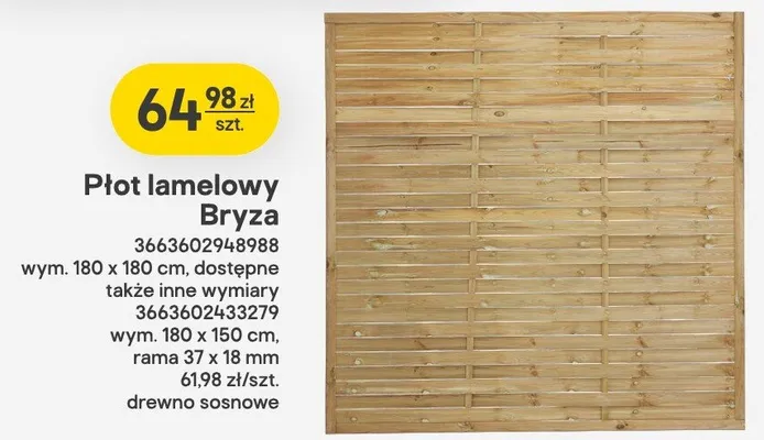 Płot lamelowy Bryza promocja w Castorama