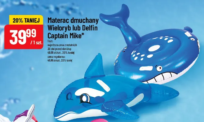 Materac dmuchany Delfin Captain Mike promocja w POLOmarket