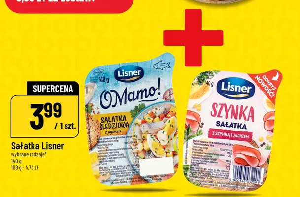 Sałatka z szynką i jajkiem Lisner promocja w POLOmarket