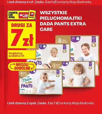 Pieluchomajtki Dada Pants Extra Care 4 Maxi promocja w Biedronka