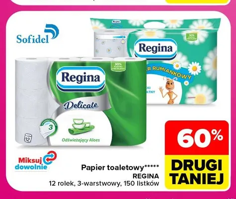 Papier toaletowy rumiankowy 12-pak Regina promocja w Carrefour Market