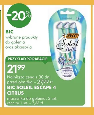 Maszynki do golenia BIC Soleil Escape 4 Citrus 3-pak promocja w Super-Pharm