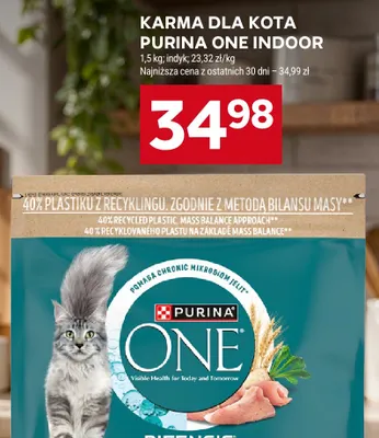 Karma dla kota Purina ONE Indoor indyk promocja w Stokrotka