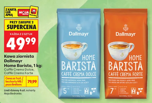 Kawa ziarnista Dallmayr Home Barista Caffè Crema Dolce promocja w Biedronka