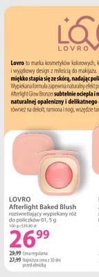Rozświetlający wypiekany róż do policzków 01 Afterlight Baked Blush Lovro promocja w Hebe