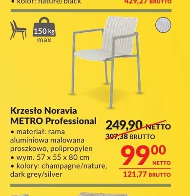 Krzesło Noravia METRO Professional promocja w Makro