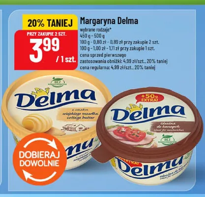 Margaryna Delma o smaku wiejskiego masełka promocja w POLOmarket