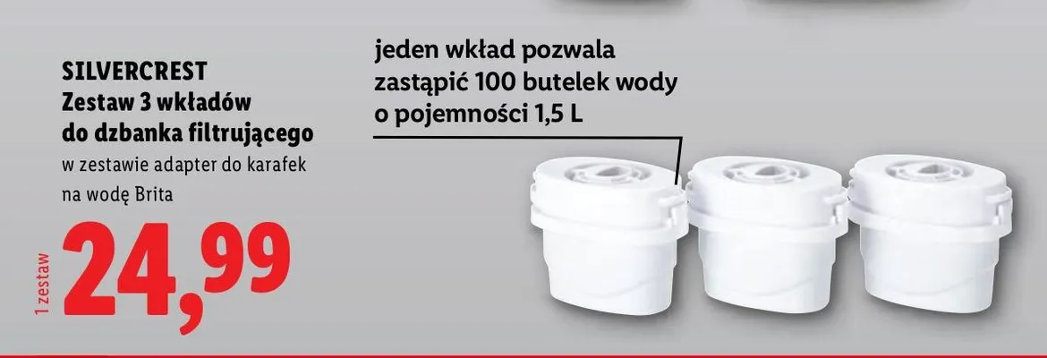 Zestaw wkładów do dzbanka filtrującego Silvercrest 3-pak promocja w Lidl