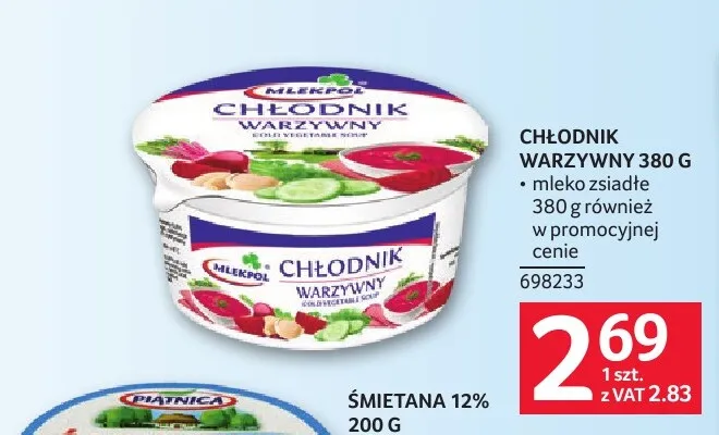Mleko zsiadłe Mlekpol promocja w Selgros