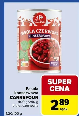Fasola czerwona konserwowa biała, czerwona promocja w Carrefour Express