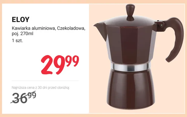 Kawiarka aluminiowa czekoladowa poj. 270 ml Eloy promocja w Rossmann