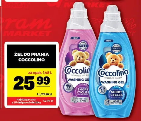Żel do prania Coccolino Wonder Wash Odor Protection promocja w Gram Market