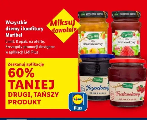 Wszytkie dżemy i konfitury Maribel promocja w Lidl
