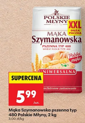 Mąka Szymanowska pszenna typ 480 promocja w Biedronka