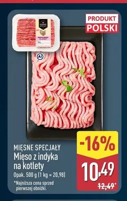 Mięso z indyka na kotlety Mięsne Specjały promocja w Aldi