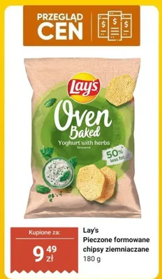 Pieczone formowane chipsy ziemniaczane Oven Baked Yoghurt with herbs Lay's promocja w Dino