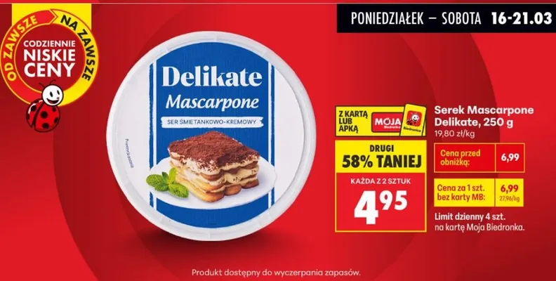 Serek mascarpone promocja w Biedronka
