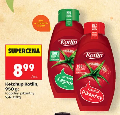Ketchup łagodny Kotlin promocja w Biedronka