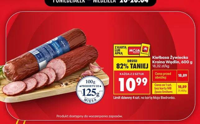 Kiełbasa Żywiecka Kraina Wędlin promocja w Biedronka