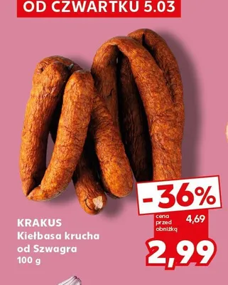 Kiełbasa krucha od Szvagra promocja w Kaufland
