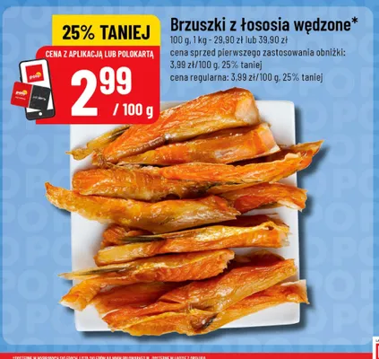 Brzuszki z łososia wędzone promocja w POLOmarket
