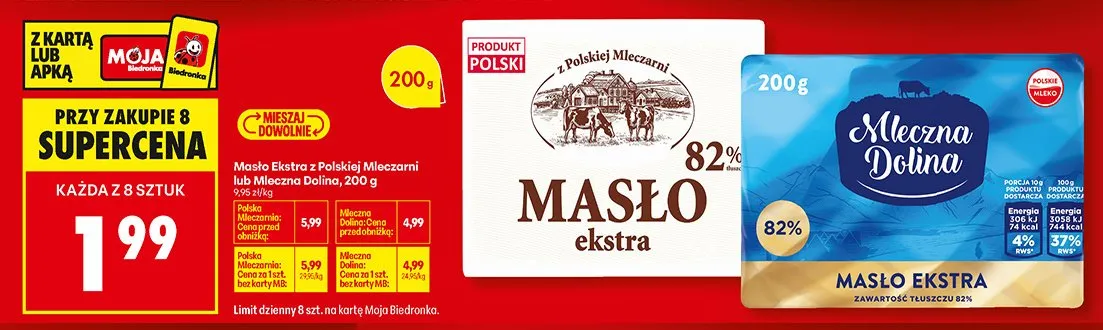 Masło ekstra z Polskiej Mleczarni, Mleczna Dolina promocja w Biedronka
