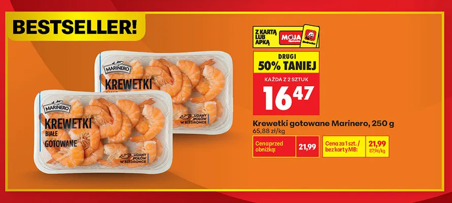 Krewetki gotowane Marinero promocja w Biedronka
