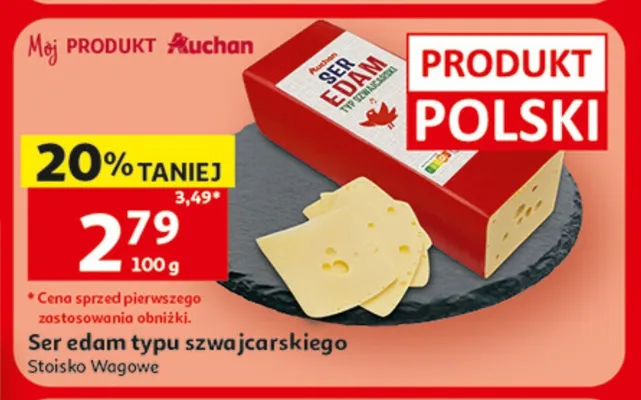Ser Edam typu szwajcarskiego Mój Produkt Auchan promocja w Auchan
