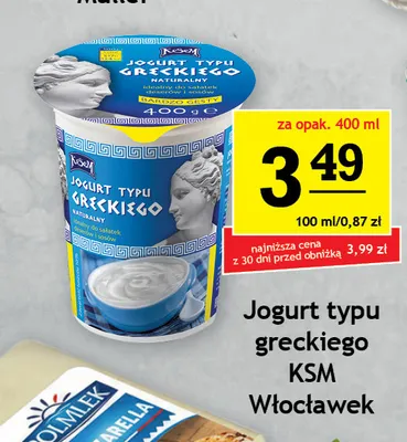 Jogurt typu greckiego KSM Włocławek promocja w Gram Market
