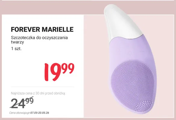 Szczoteczka do oczyszczania twarzy FOREVER MARIELLE promocja w Rossmann