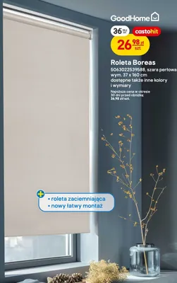 Roleta zaciemniająca GoodHome Boreas szara perłowa promocja w Castorama