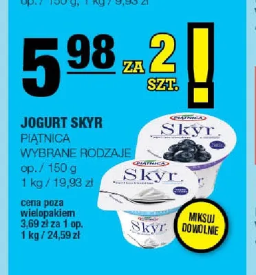 Jogurt typu islandzkiego Skyr Piątnica promocja w SPAR