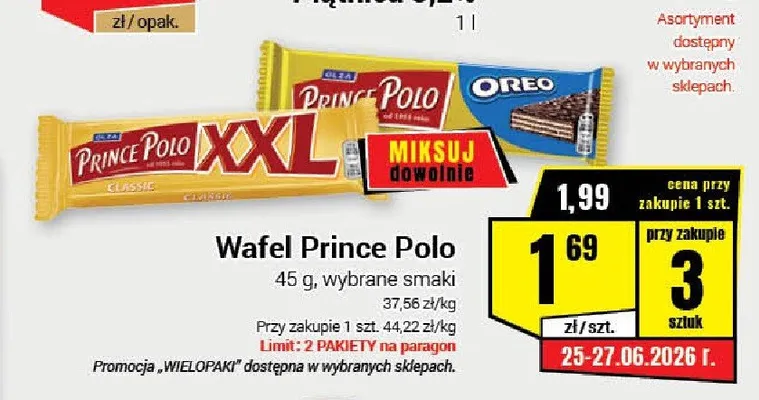 Wafel Prince Polo Classic XXL promocja w Premium Nasz Sklep