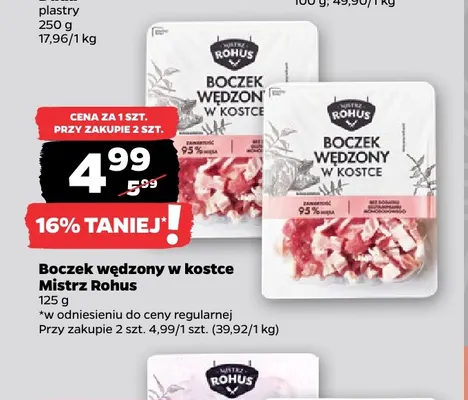 Boczek wędzony w kostce Mistrz Rohus promocja w Netto