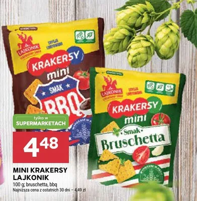 Mini krakersy Lajkonik Bruschetta promocja w Stokrotka