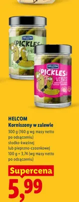 Korniszony w zalewie pieprzno-czosnkowej Helcom promocja w Lidl
