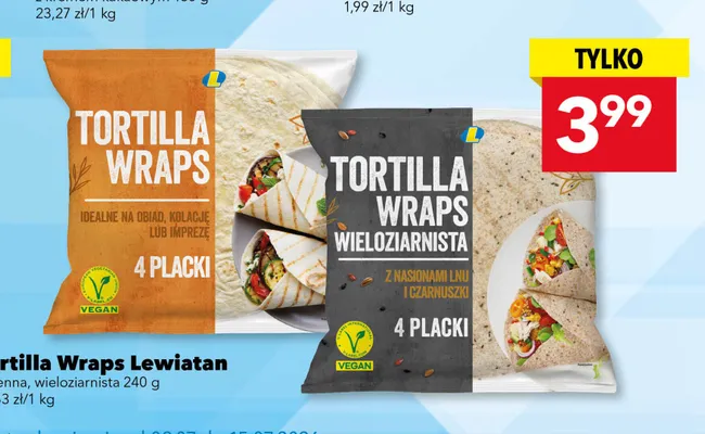 Tortilla Wraps wieloziarnista Lewiatan promocja w LEWIATAN