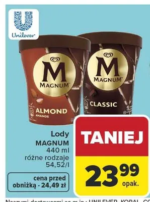 Lody Magnum Almond promocja w Carrefour Market