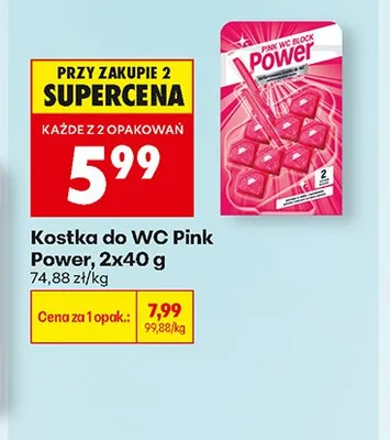 Kostka do WC Pink Power 2-pak promocja w Biedronka