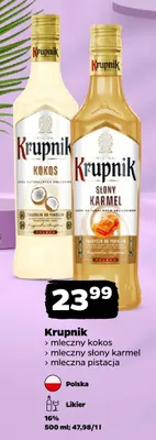 Likier Krupnik mleczny słony karmel promocja w Netto