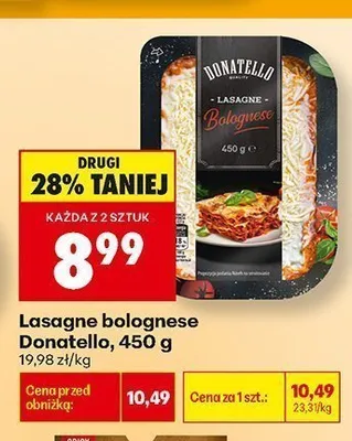 Lasagne bolognese Donatello promocja w Biedronka