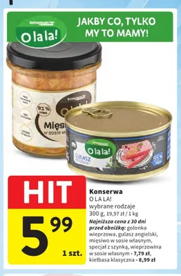 Konserwa gulasz angielski O La La! promocja w Intermarche
