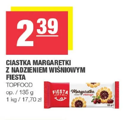 Ciastka Margaretki z nadzieniem wiśniowym Fiesta promocja w SPAR
