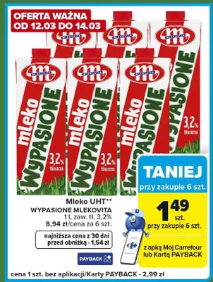 Mleko UHT wypasione promocja w Carrefour Express