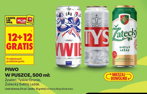 Piwo Żywiec Premium w puszce promocja w Biedronka