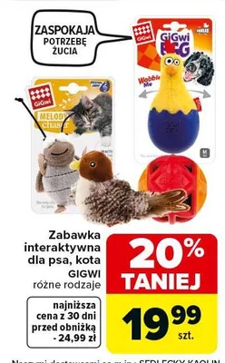 Zabawka interaktywna dla psa, kota Gigwi różne rodzaje promocja w Carrefour