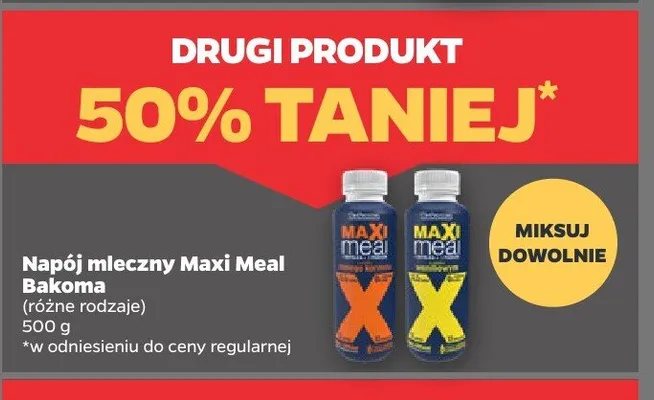 Napój mleczny Maxi Meal Bakoma waniliowy promocja w Netto